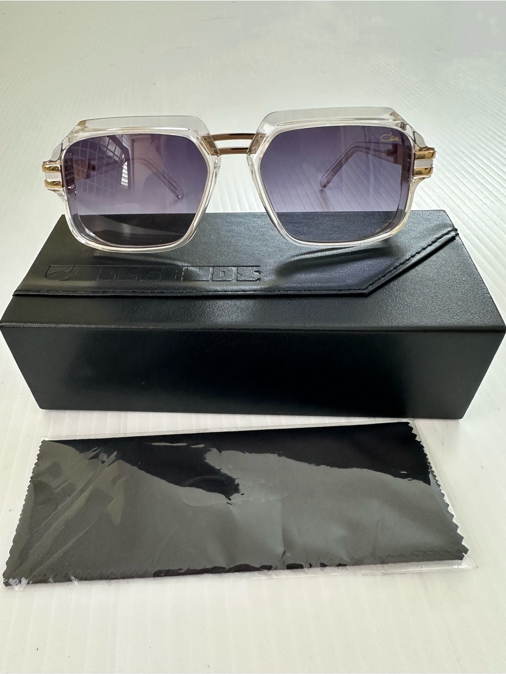 Cazal 6004/3 Crystal Frame Rectangular Sunglasses Unisex